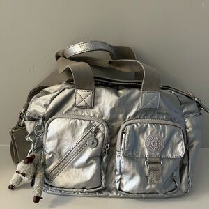 Kipling Defea Platinum Metallic Handbag